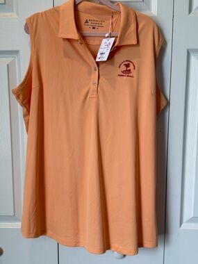 # NWT Bermuda Sands 2XL Women's Sleeveless Polo Tank in Peach